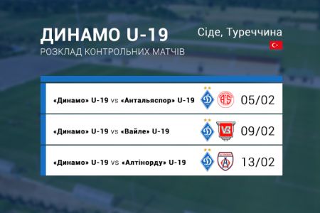 «Динамо» U-19: розклад контрольних матчів на зборі