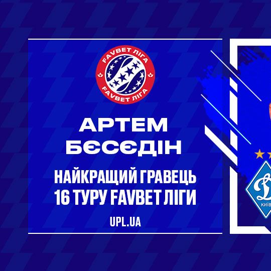 Artem Besedin – UPL matchday 16 best player!