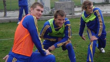 Dynamo players prepare for the Lobanovskyy Memorial