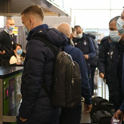 Dynamo arrive in Brugge