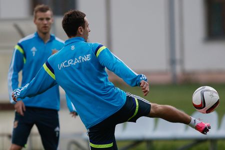 Ukraine with Dynamo players getting ready for Euro-2016 qualifiers against Macedonia and Spain