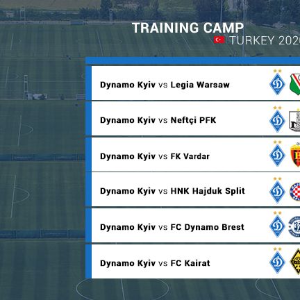 Dynamo opponents at the first training camp in Turkey