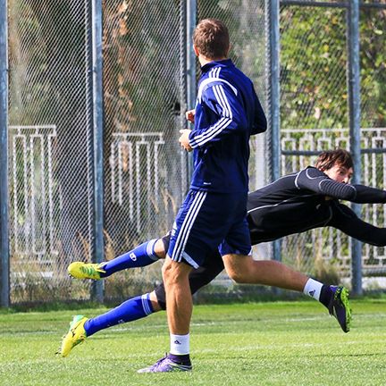 Dynamo getting ready for the game against Vorskla