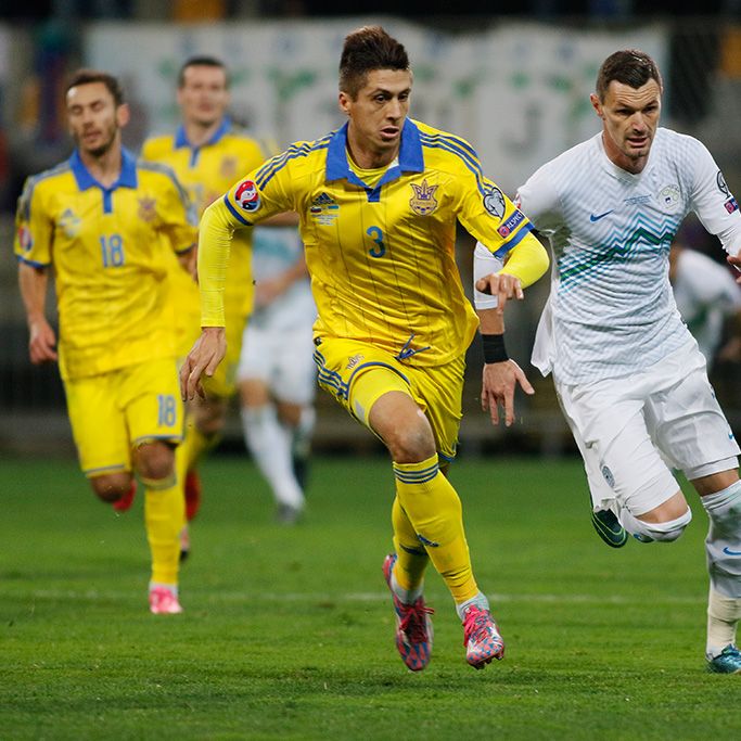 Yevhen KHACHERIDI on Ukraine away match against Slovenia