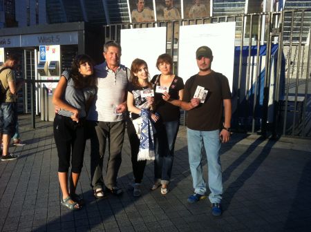 Contest winners at Dynamo match against Vorskla