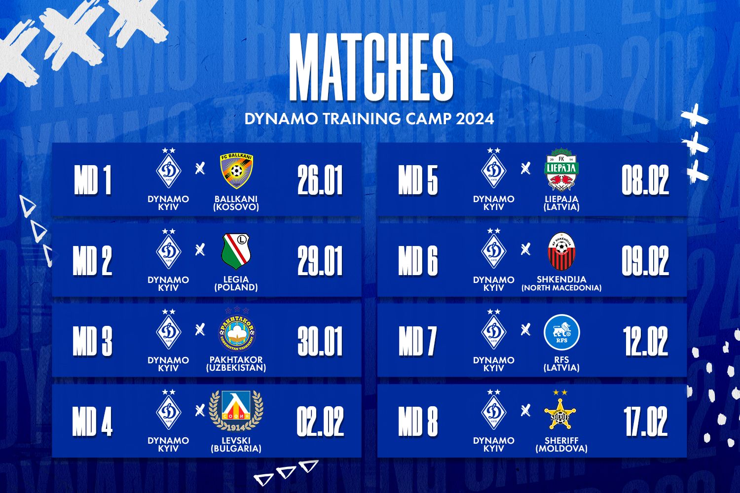 Dynamo friendlies at the winter training camp