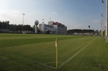 New turf of Dynamo training complex first pitch